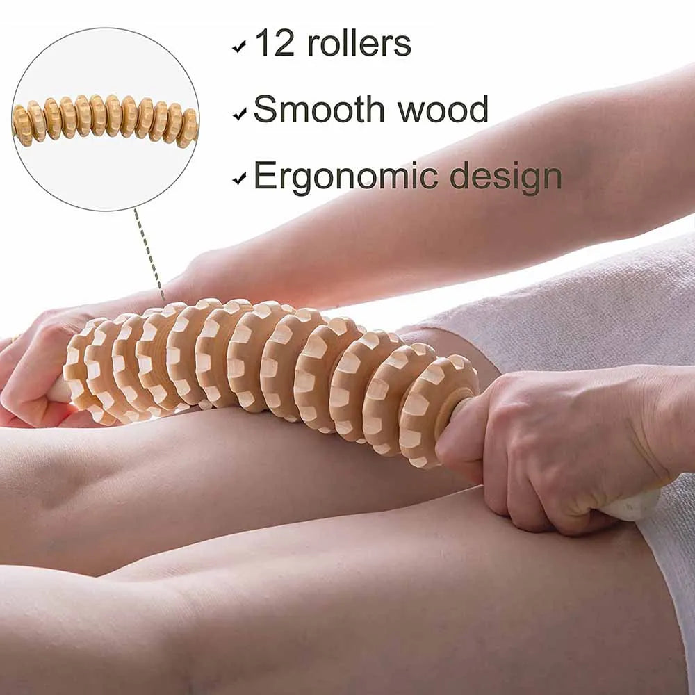 Hemo Wood Massage Roller | Straight or Curved